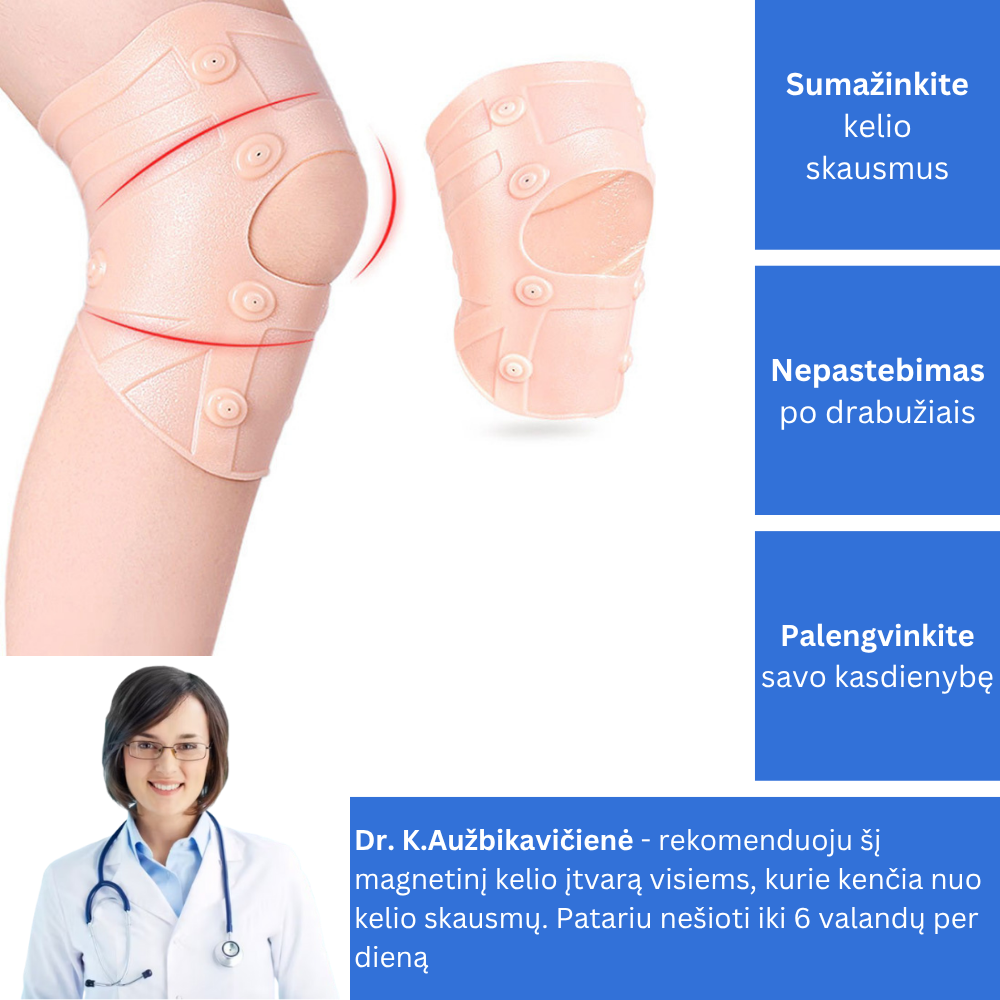 Magnetinis kelio įtvaras, kuris sumažins skausmą
