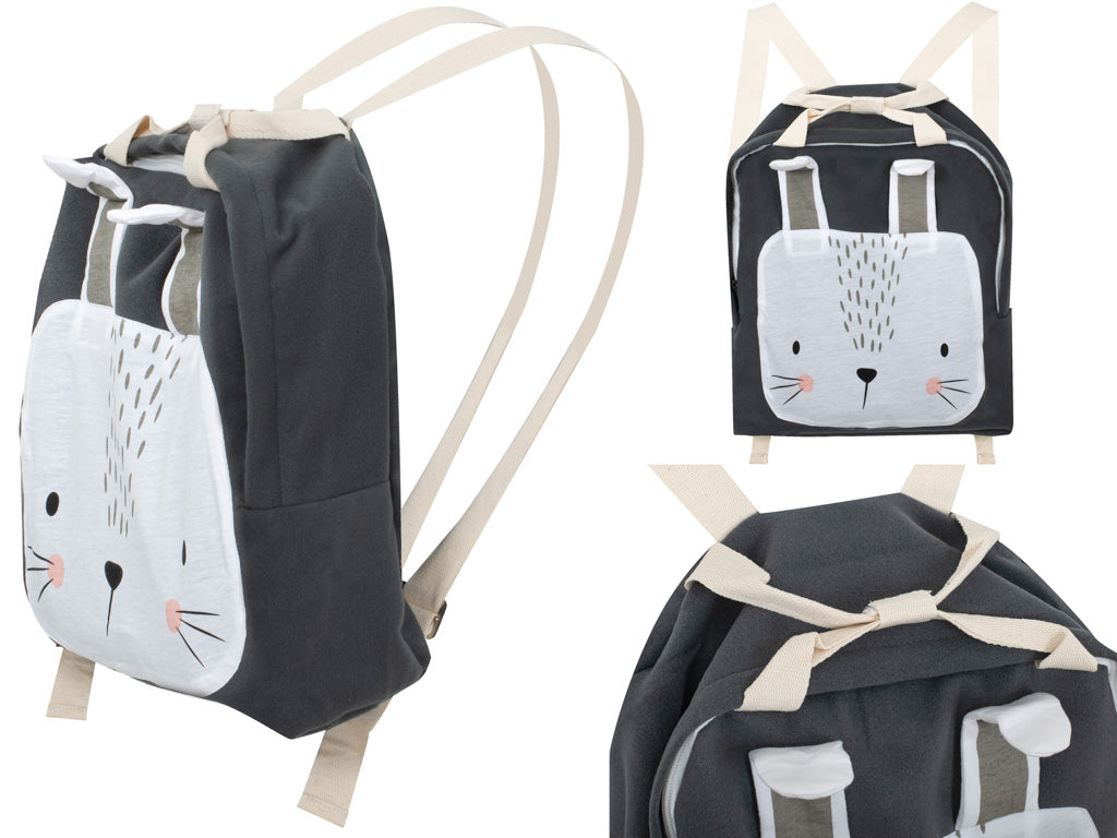 Vaikų darželio kuprinė kūdikio triušis pilka