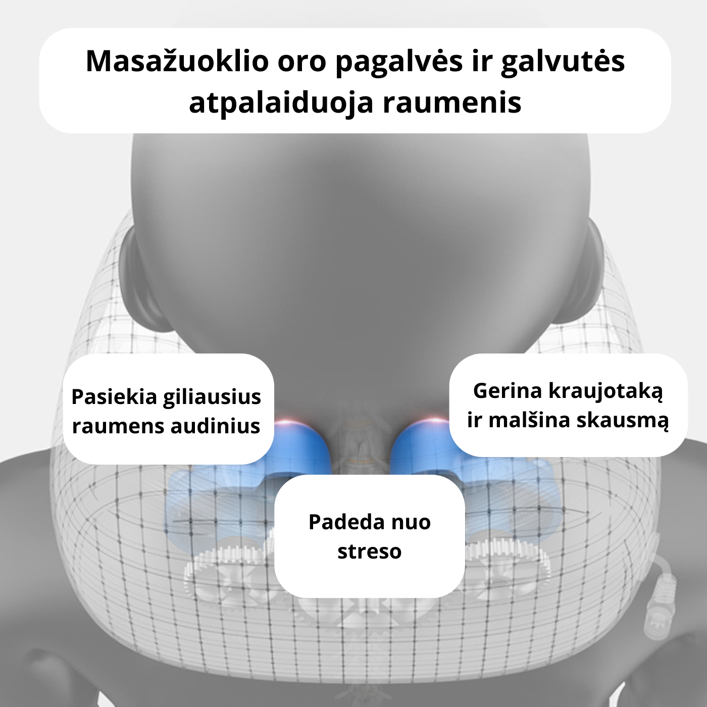 Elektrinis kaklo masažuoklis, kuris sumažins kaklo srityje esantį skausmą