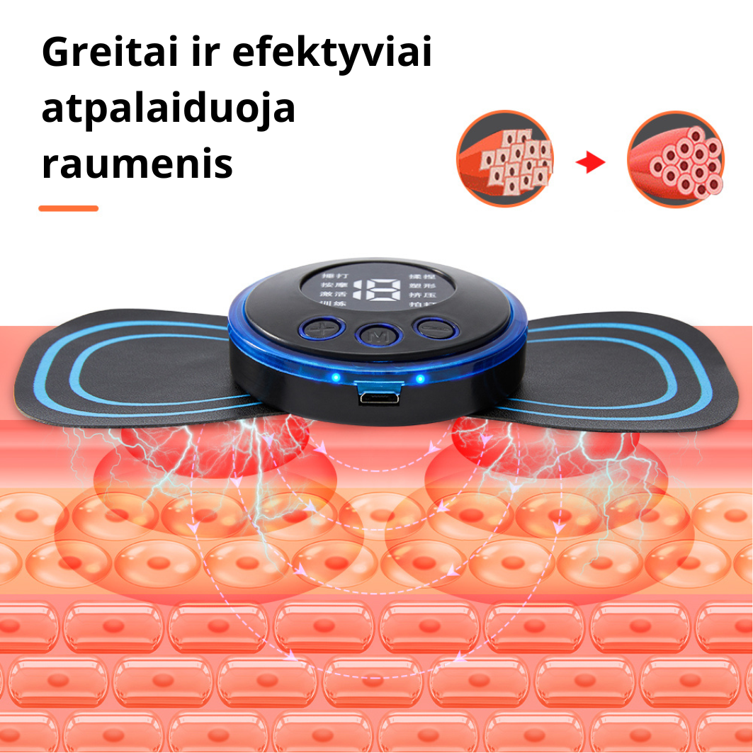Pulsinis masažuoklis, kuris atpalaiduos raumenis ir sumažins skausmą