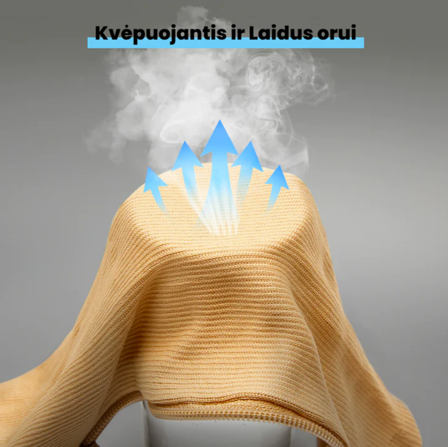 Stambus kompresinių kojinių medžiagos vaizdas, parodantis kvėpuojančią ir orui laidžią audinio struktūrą