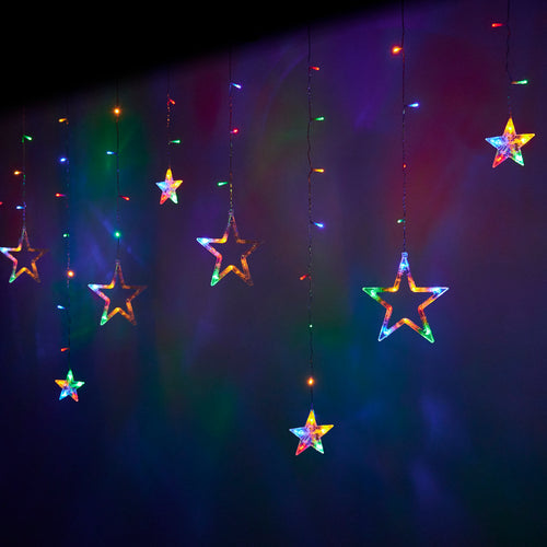 LED žvaigždžių uždangos žibintai 2,5 m 138LED įvairiaspalviai