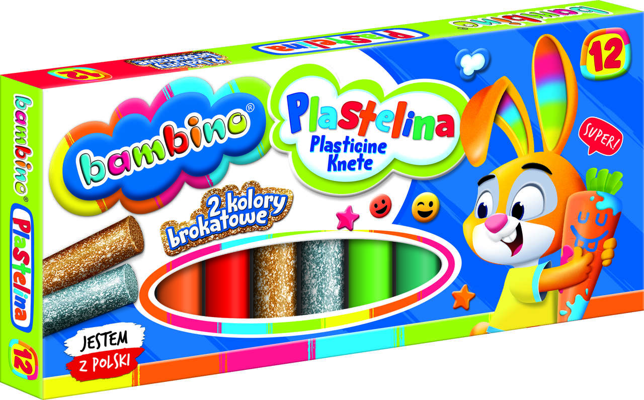 BAMBINO Plastilinas klasikinis 12 spalvų