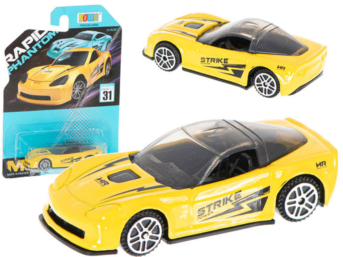 Metalinis lenktyninis automobilis geltonas 7cm