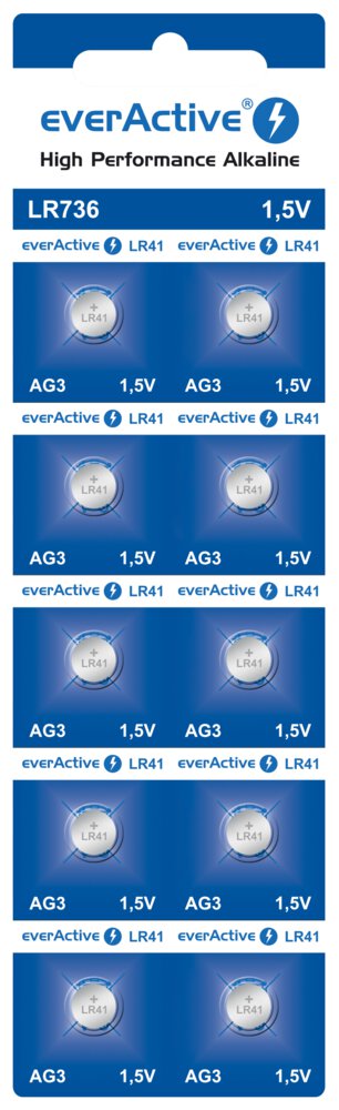 Bateria everActive Alkaline G3 LR736 lizdinė plokštelė 10szt.