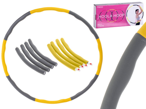 Hula Hop su liekninamuoju masažuokliu geltonai pilka 85cm 0,8kg