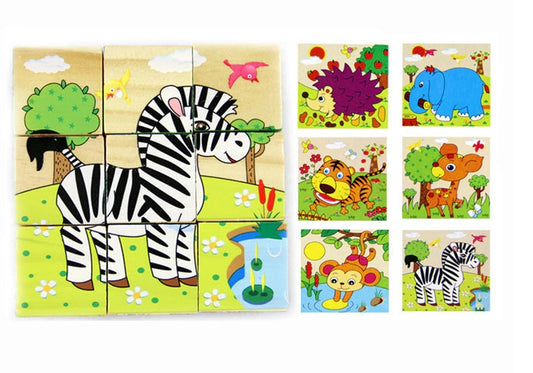 Medinė mokomoji dėlionė Safari 9el.